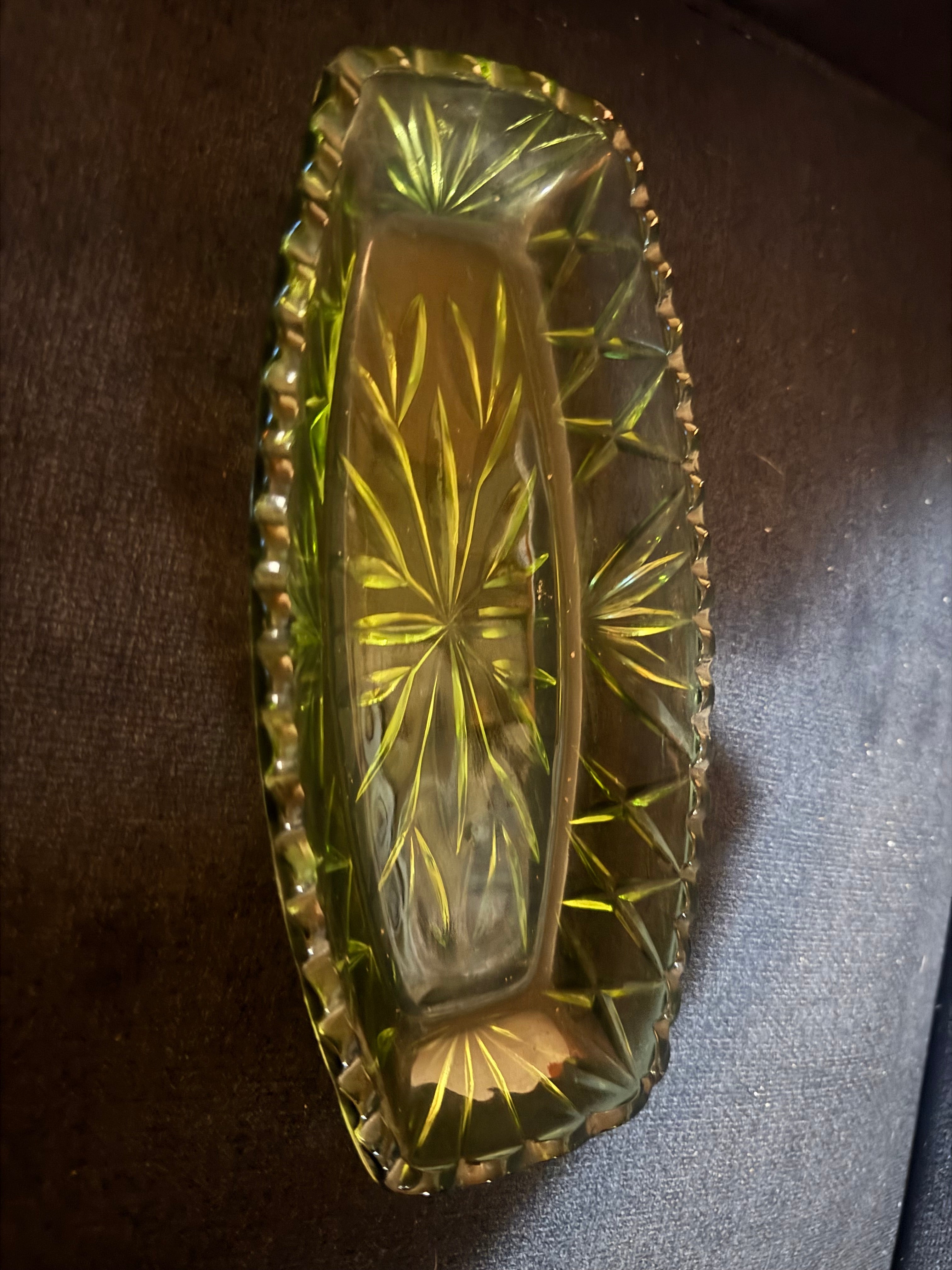 Green Glass Dish