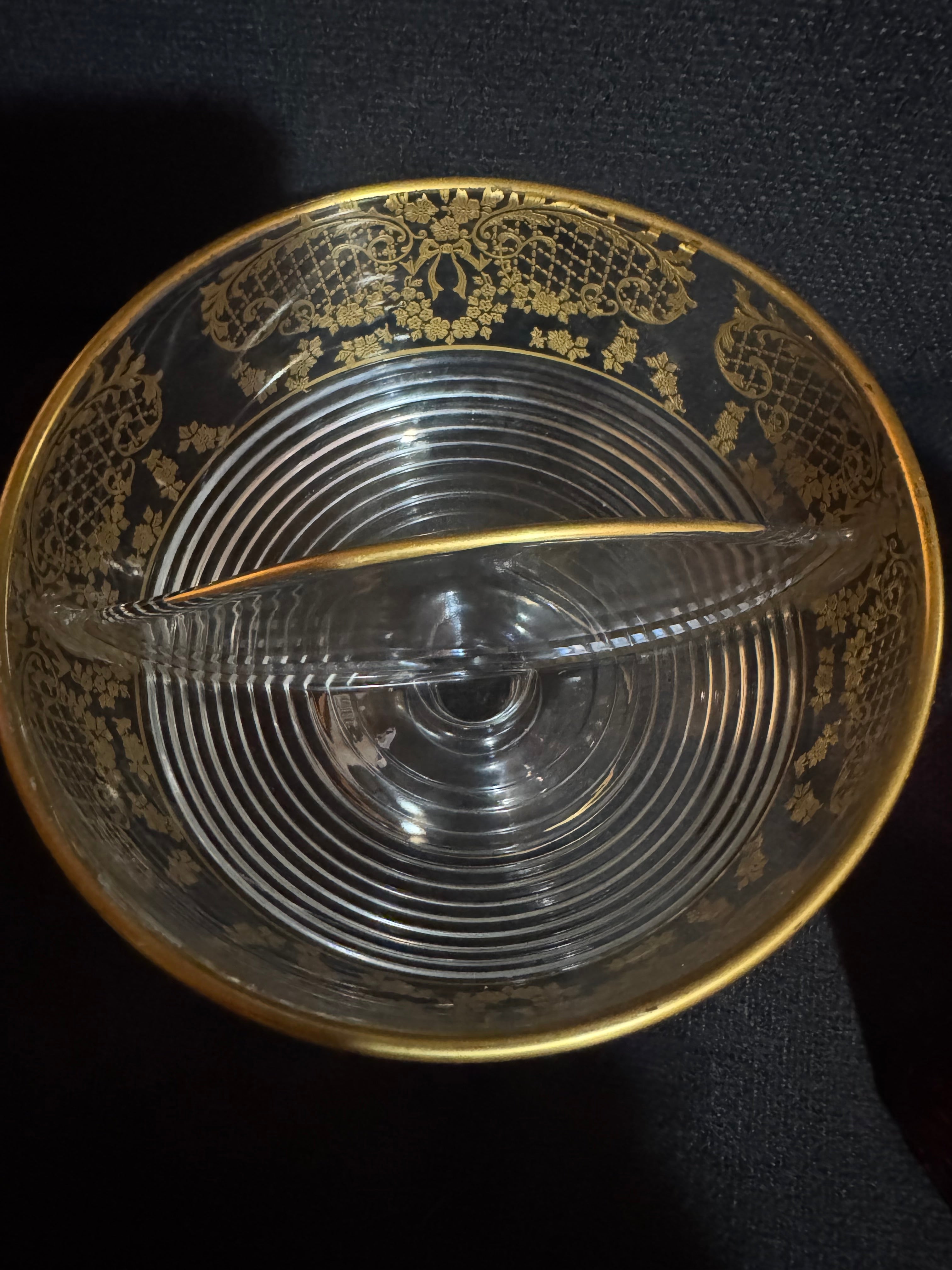 Beautiful Clear and Gold Dish