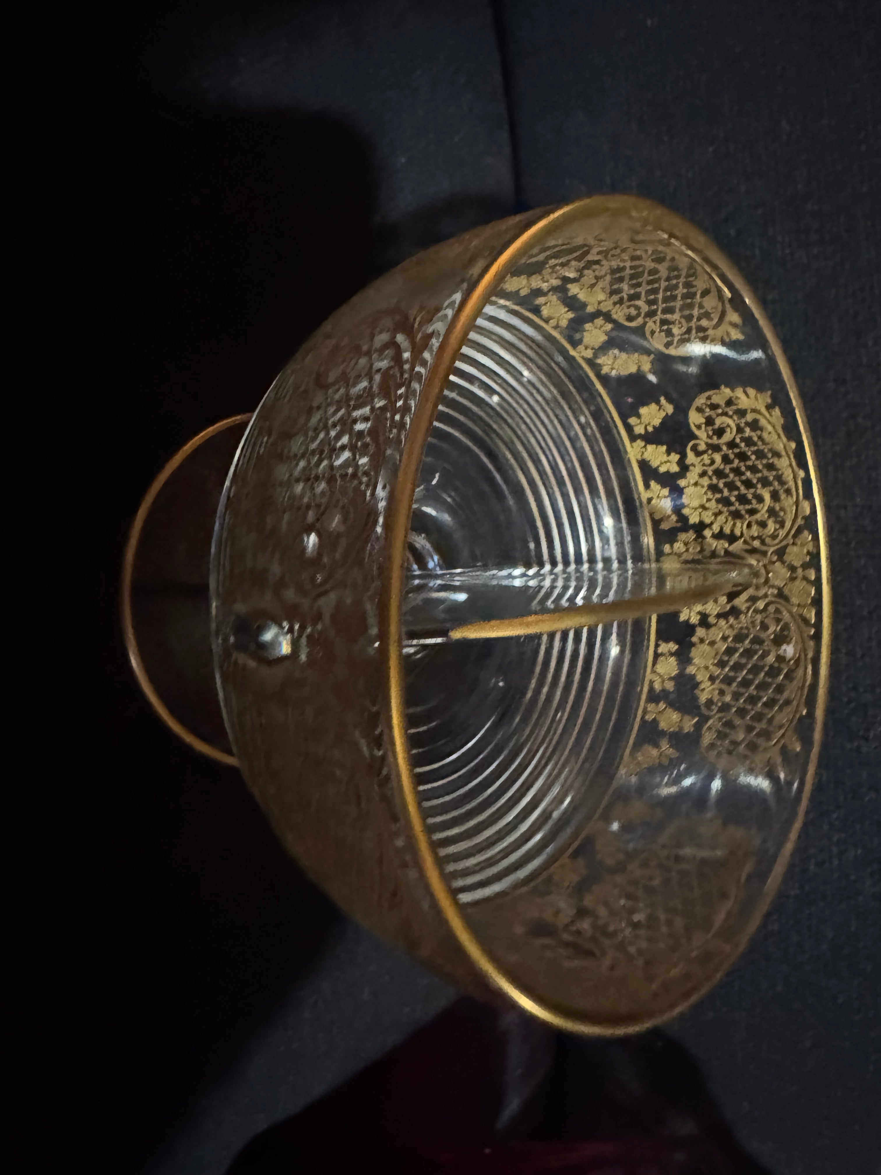 Beautiful Clear and Gold Dish
